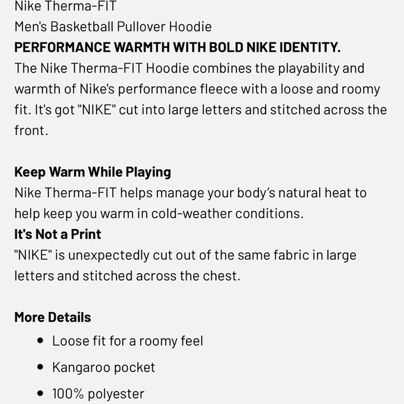 NIKE Training Hoodie Therma Fit Mens BIG & TALL SIZE 3XL Red Chile Pullover NWT - Picture 11 of 11